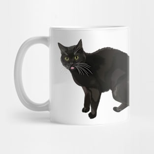 Cute Black Cat Blepping Mug